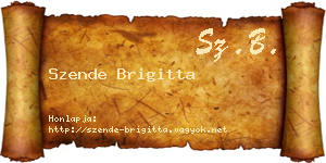 Szende Brigitta névjegykártya